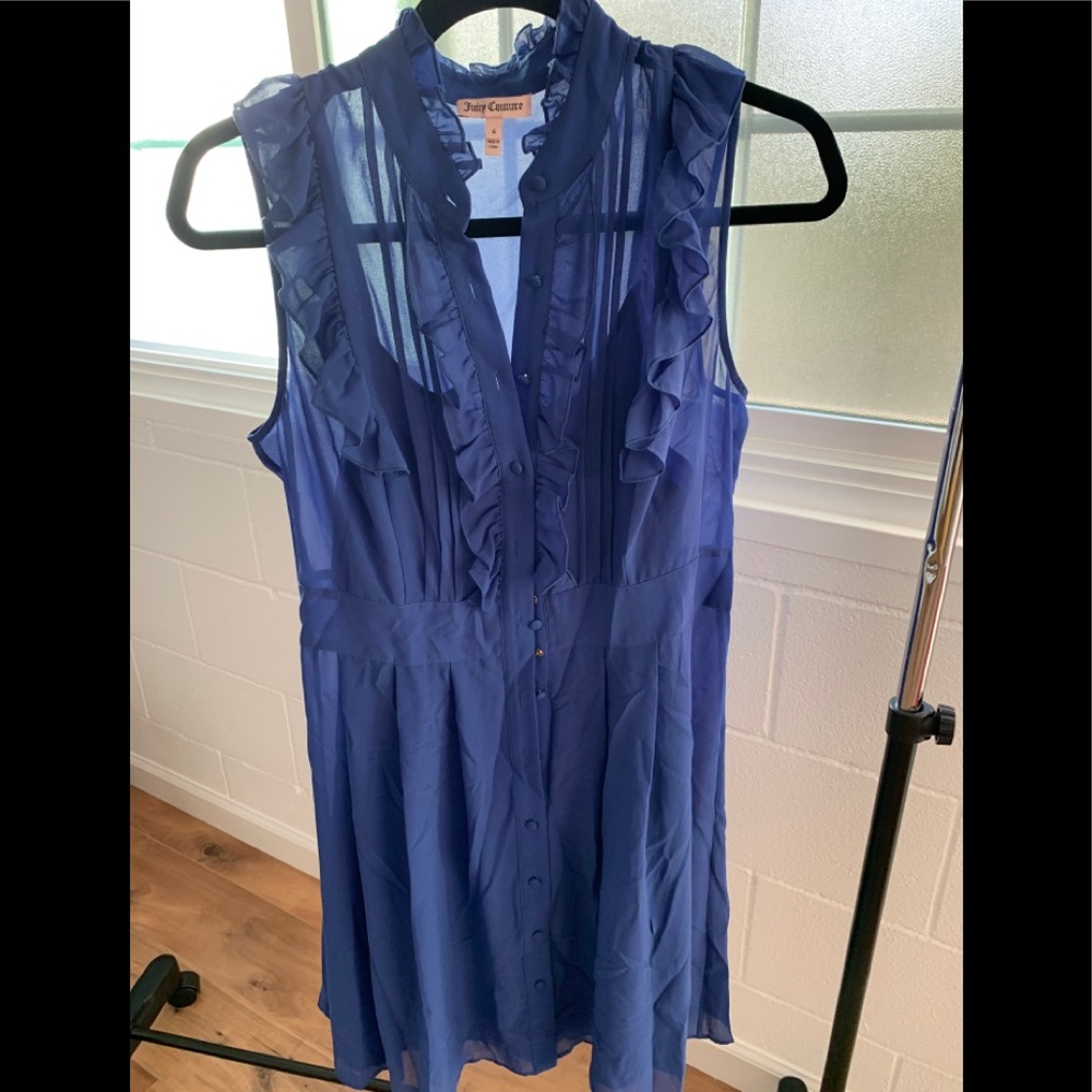 Juicy Couture Ruffled Dress Royal Blue size 6
